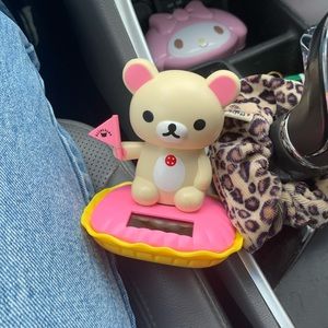 Solar powered korilakkuma bobble head ❦